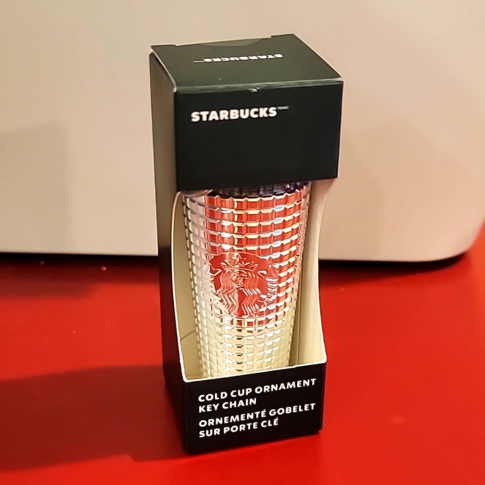 Starbucks Disco Cold Cup Ornament Key Chain NIB New in Box NWT